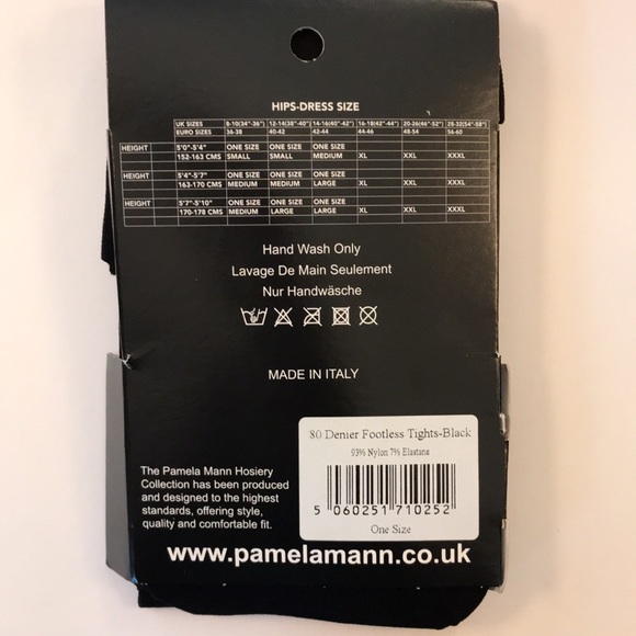 Black Footless Tights (OSFM) by Pamela Mann - Picture 2 of 3